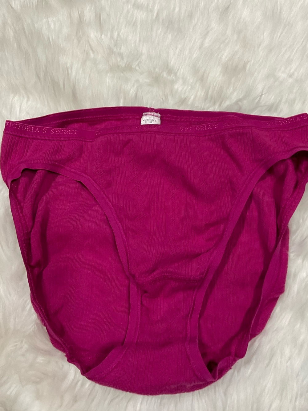 Vintage Victoria's Secret Magenta Ribbed Cotton Briefs